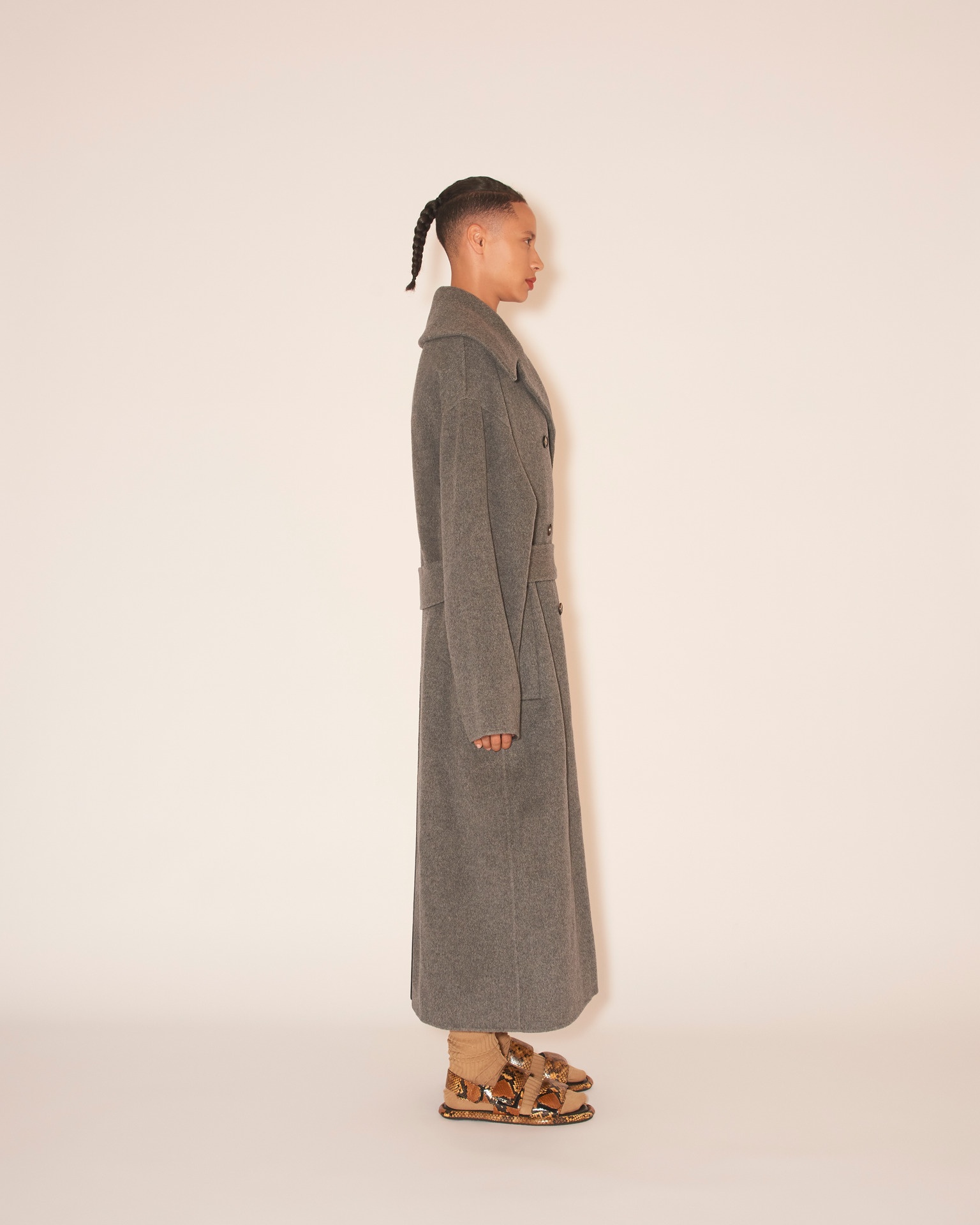 MILMA - Belted coat - Grey/charcoal - 4
