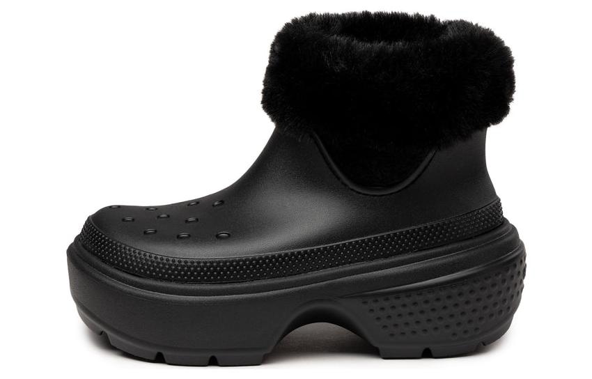 (WMNS) Crocs Stomp Lined Boot 'Black' 208718-001 - 2