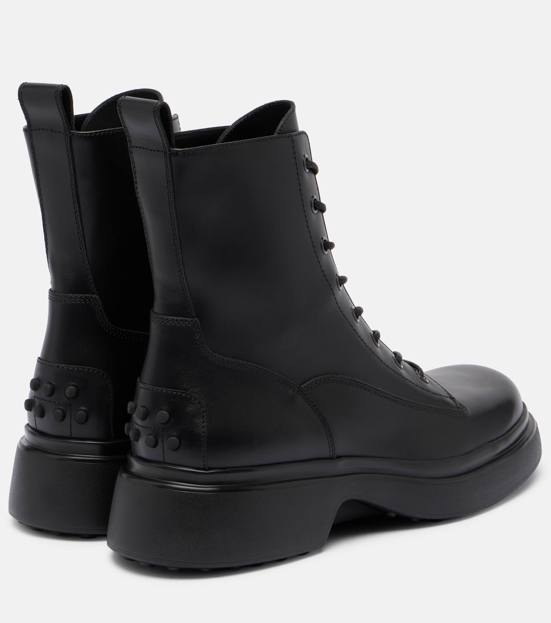 Leather combat boots - 2