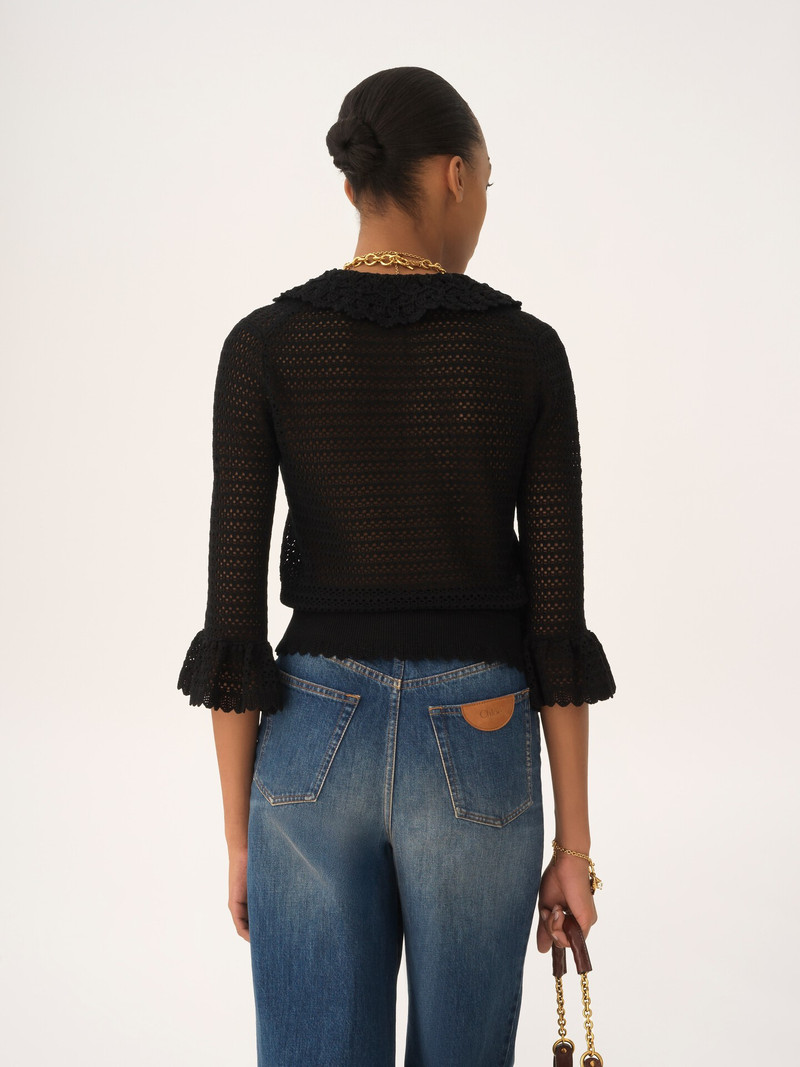 ELBOW-SLEEVE COLLAR SWEATER IN A WOOL KNIT 4