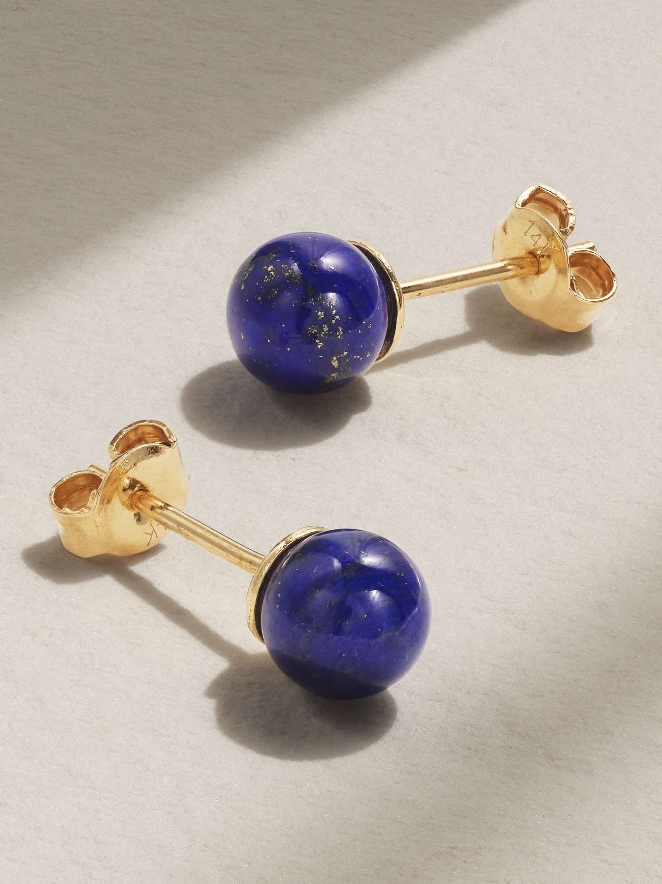 14-karat gold lapis lazuli earrings - 3