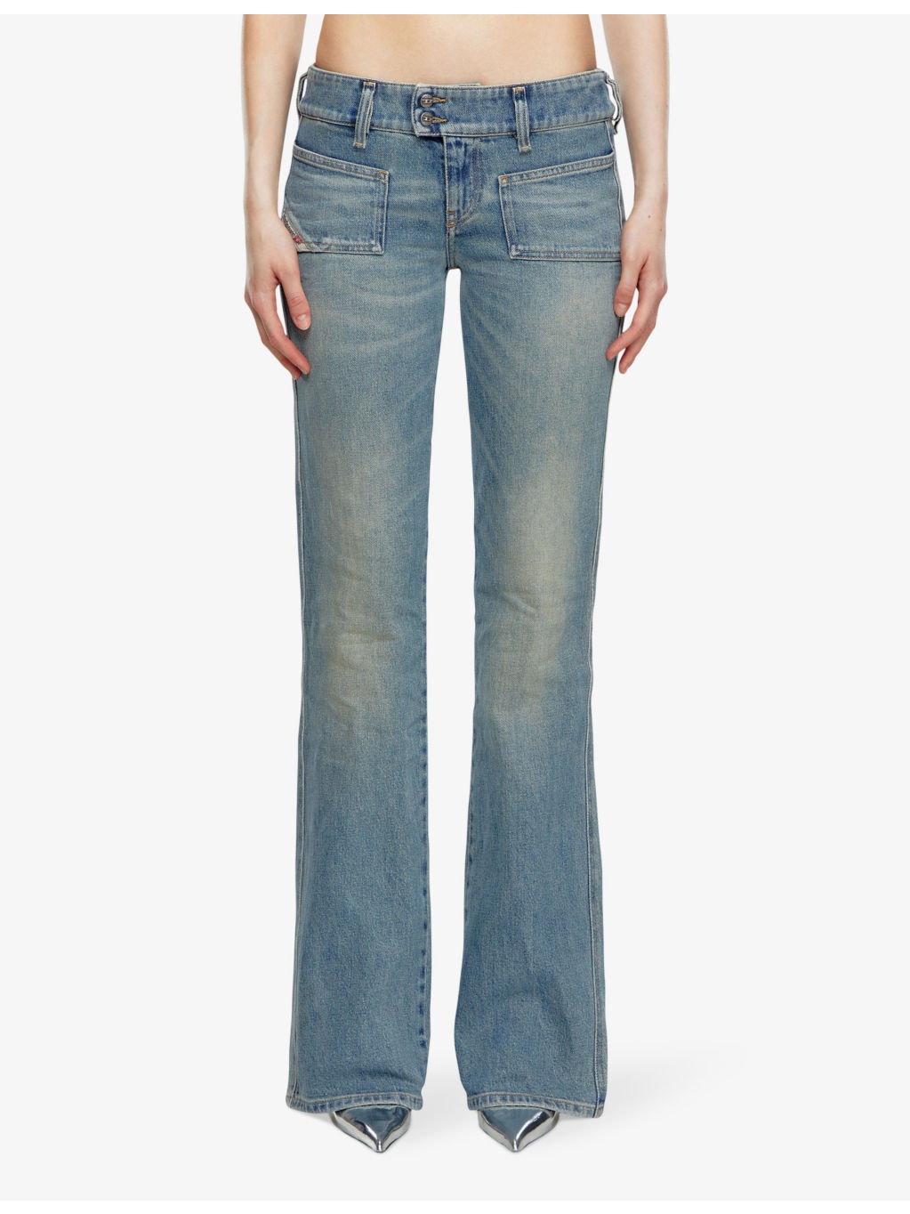 D-Hush flared-leg mid-rise stretch-denim jeans - 3