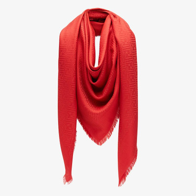 FENDI Red silk and wool shawl outlook