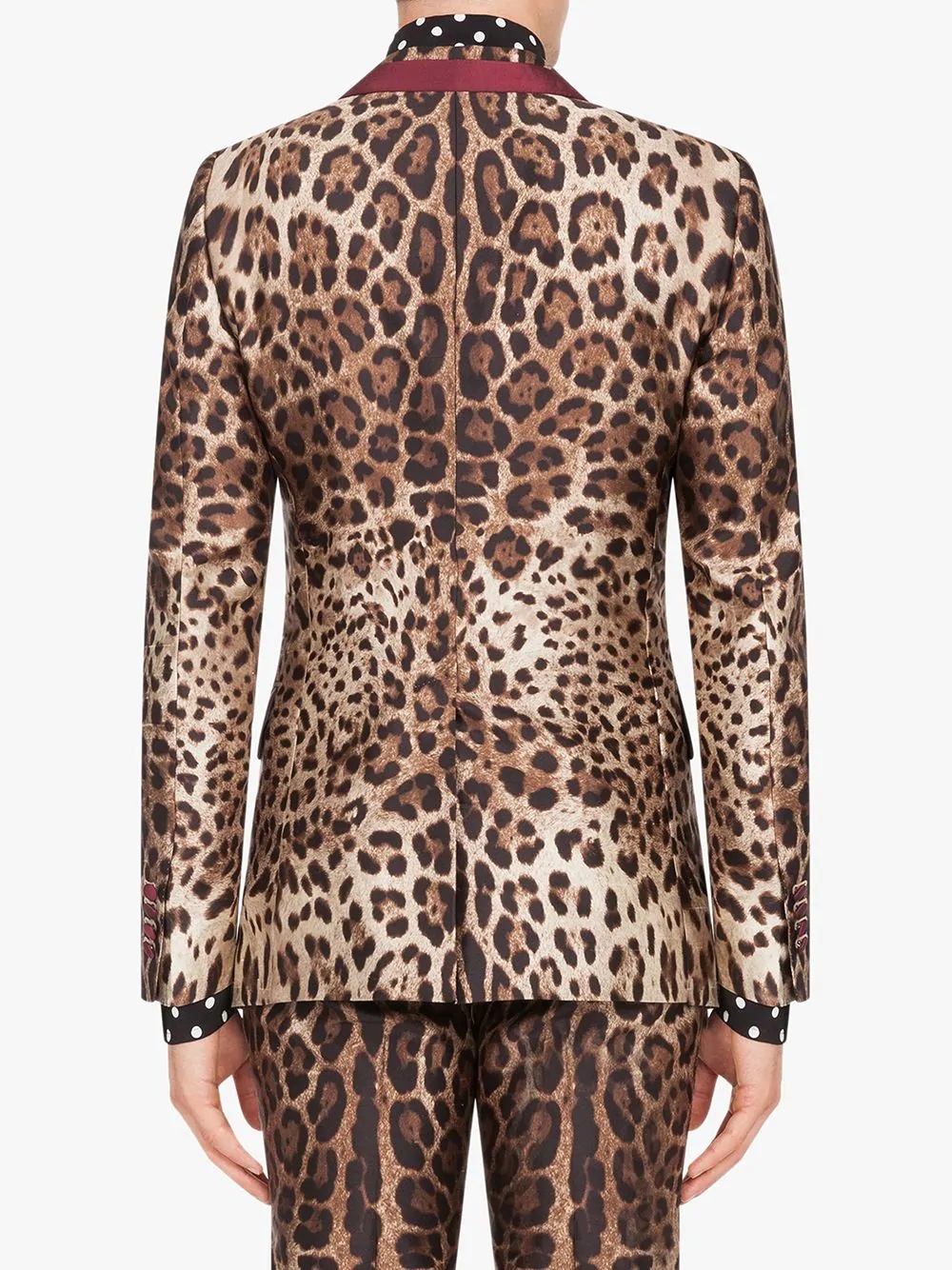 leopard print single-breasted blazer - 4