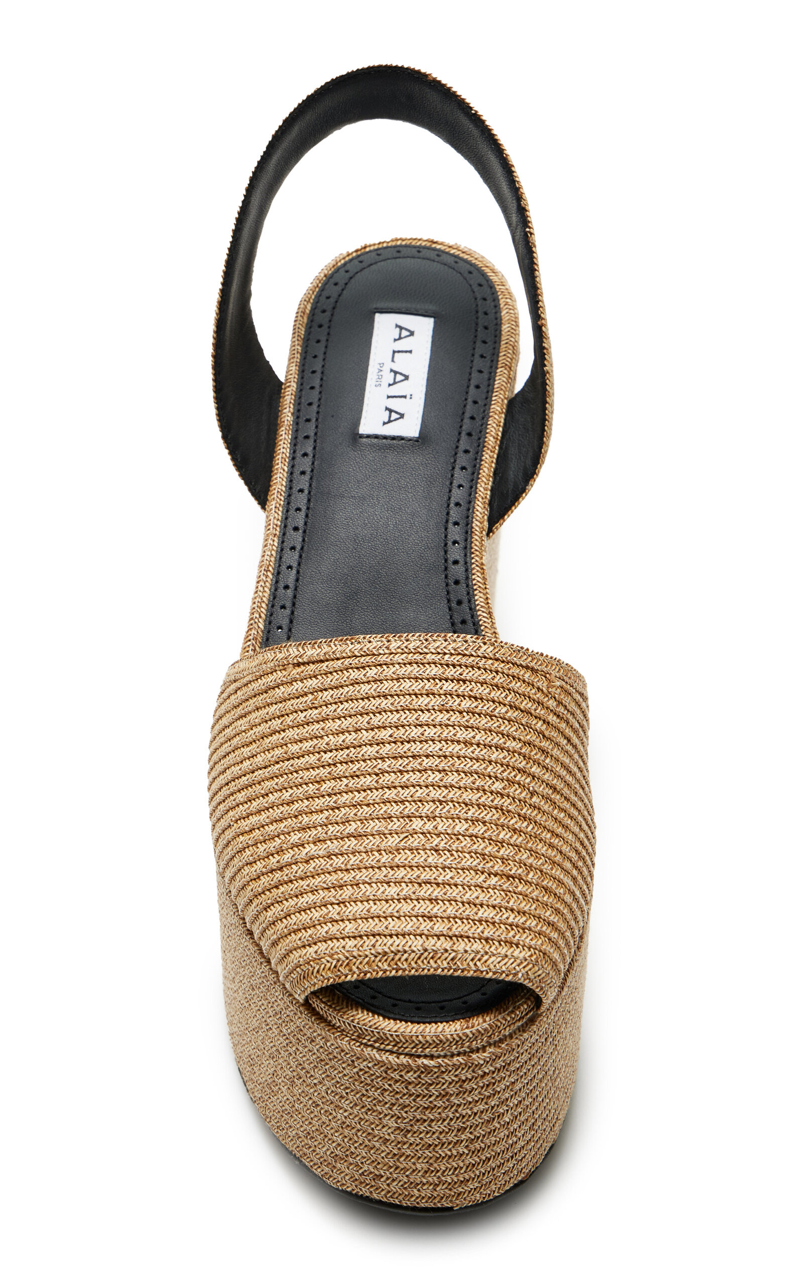 Raffia Platform Wedge Sandals tan - 2