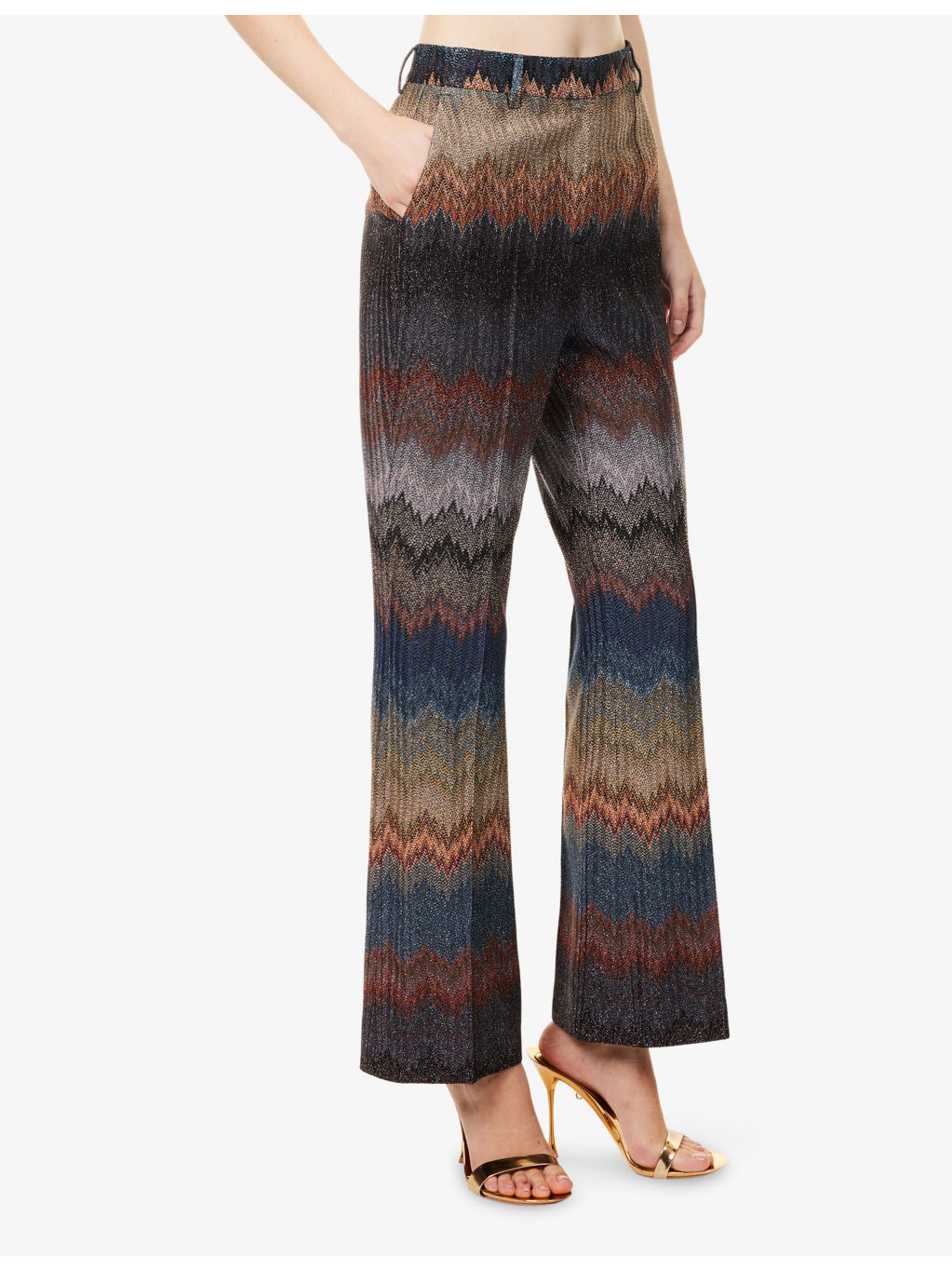 Chevron Straight-Leg Woven Trousers - 3