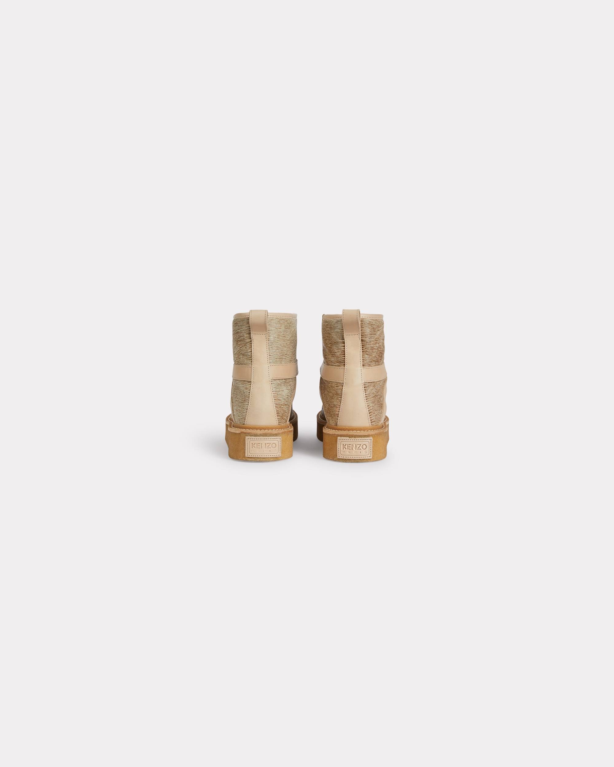 'KENZO Yuki' pony leather lace-up boots for men - 2