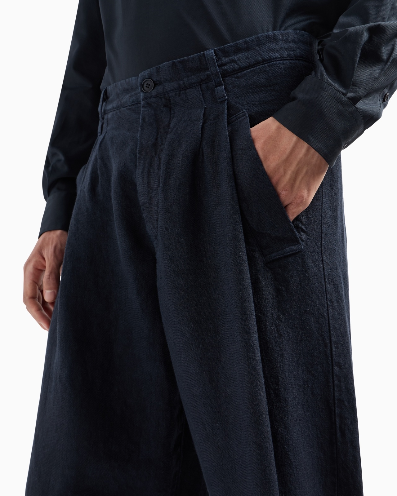 SINGLE-PLEAT LINEN TROUSERS - 5