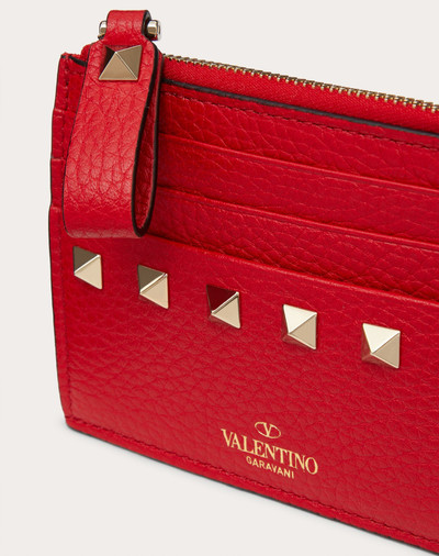 Valentino ROCKSTUD GRAINY CALFSKIN CARDHOLDER WITH ZIPPER outlook