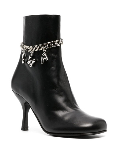 JW Anderson 87mm logo-charm leather boots outlook