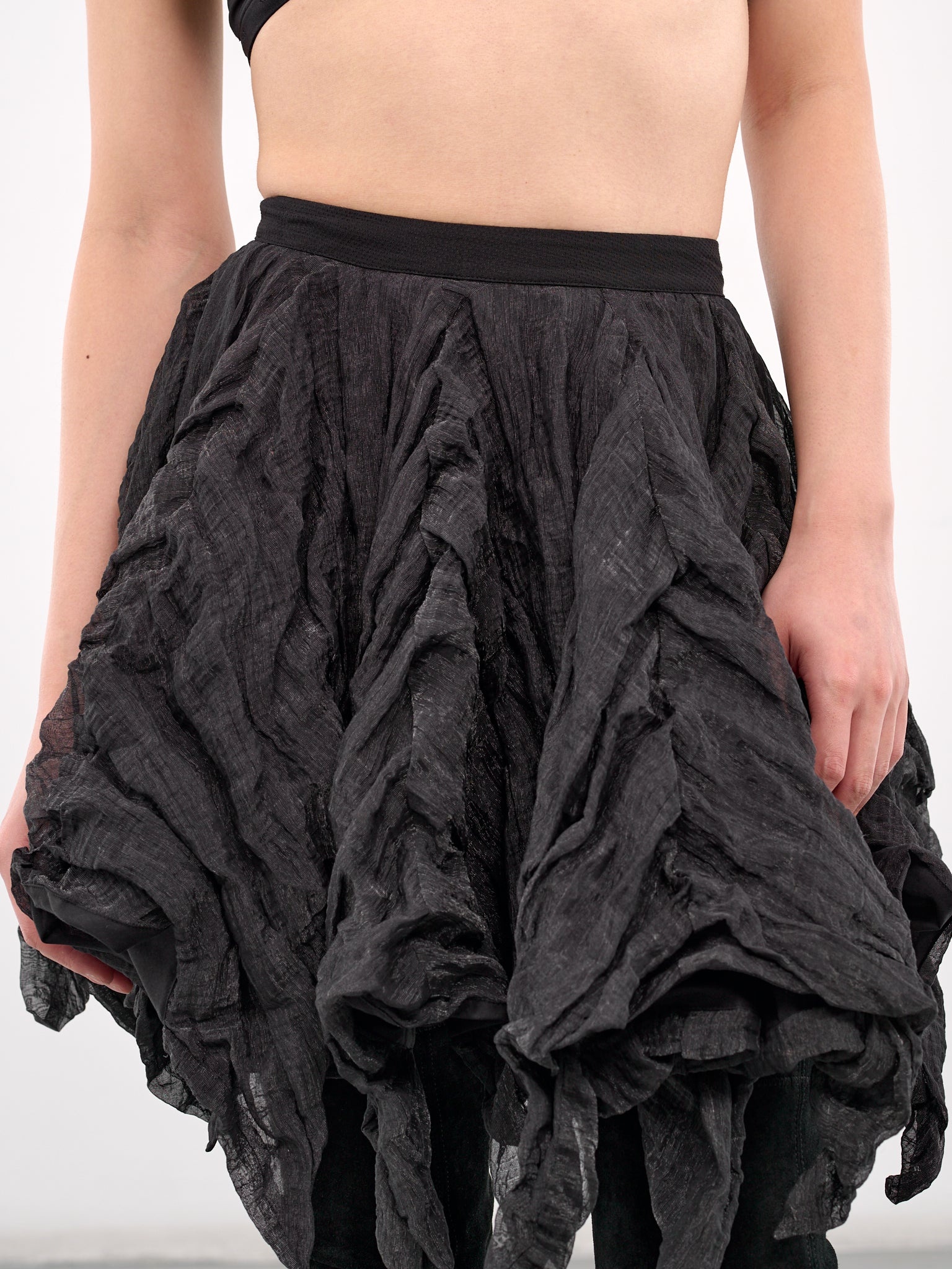 Wrinkled Ruffle Mini Skirt - 4