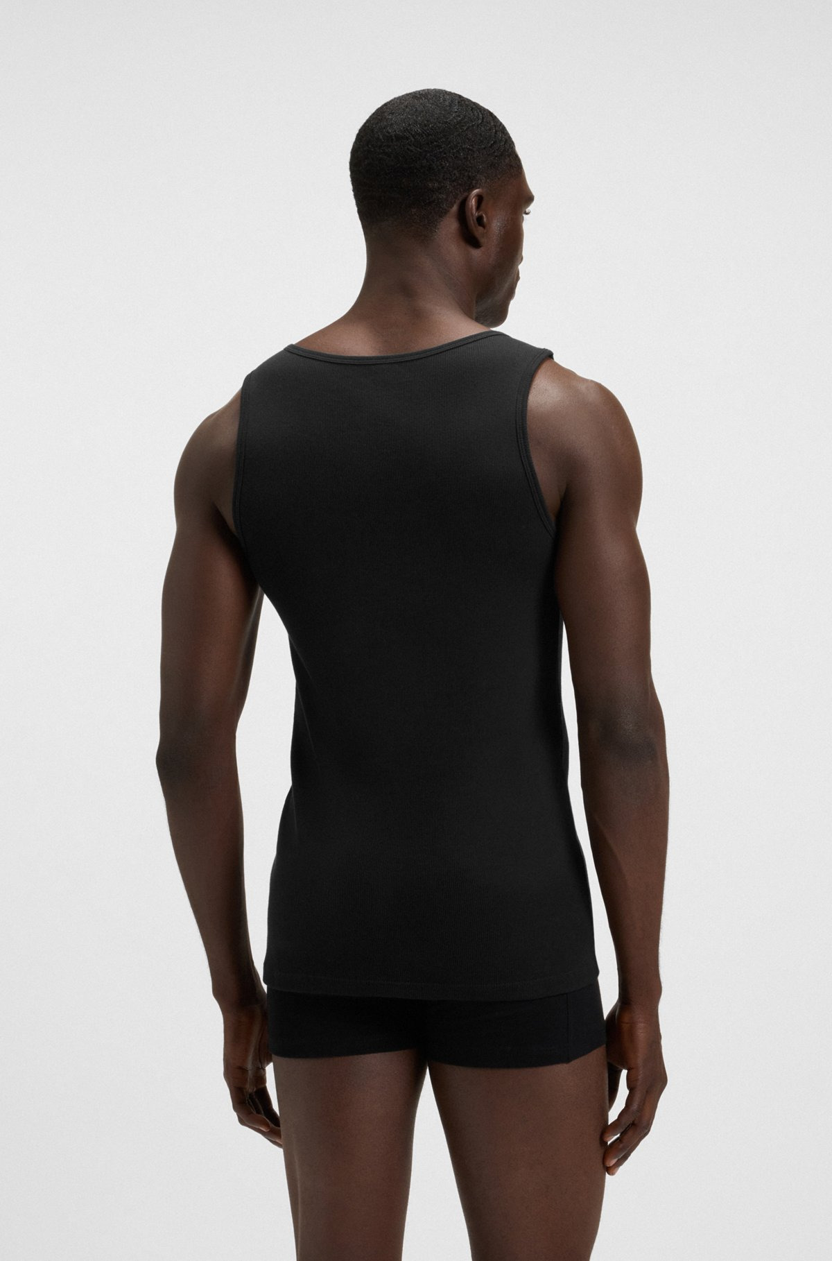 THREE-PACK OF COTTON TANK TOPS WITH EMBROIDERED LOGOS - 3