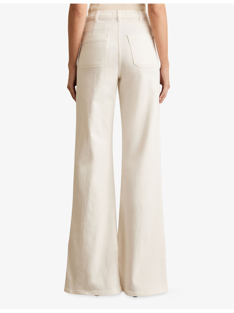 Sakura Flared Patch-Pocket Stretch-Denim Jeans 4
