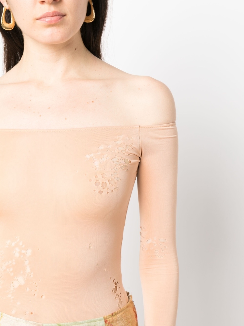 off-shoulder long-sleeved bodysuit - 5