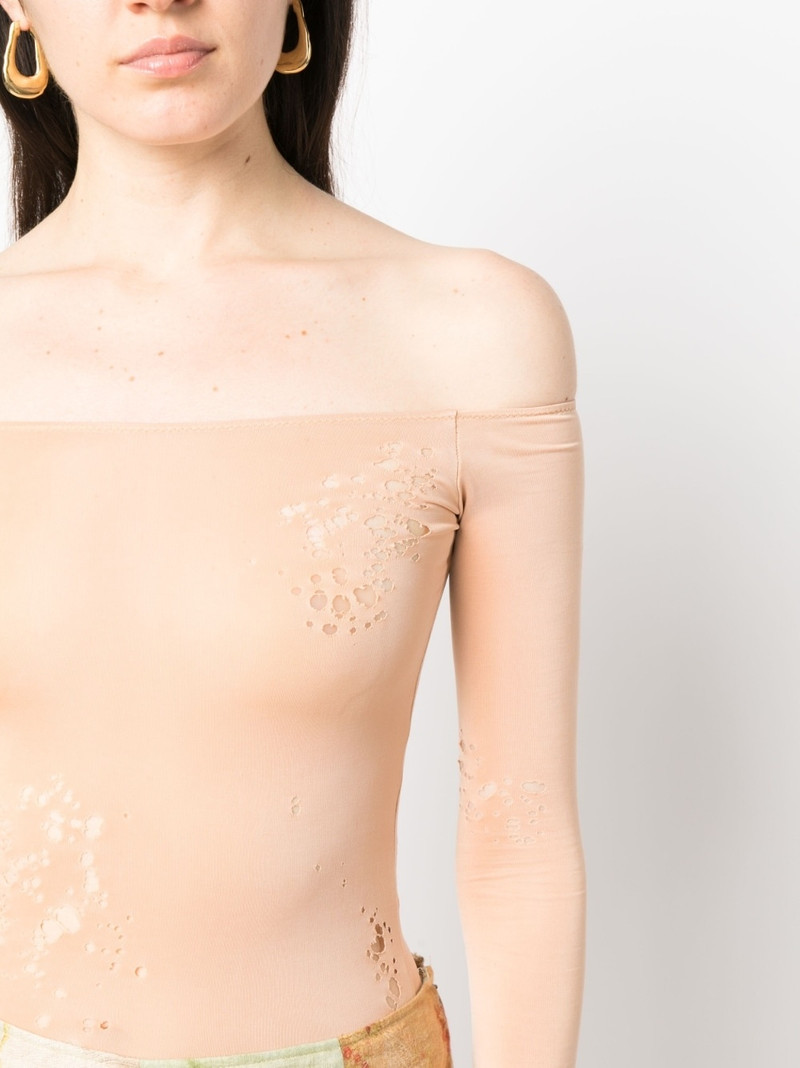 off-shoulder long-sleeved bodysuit 5