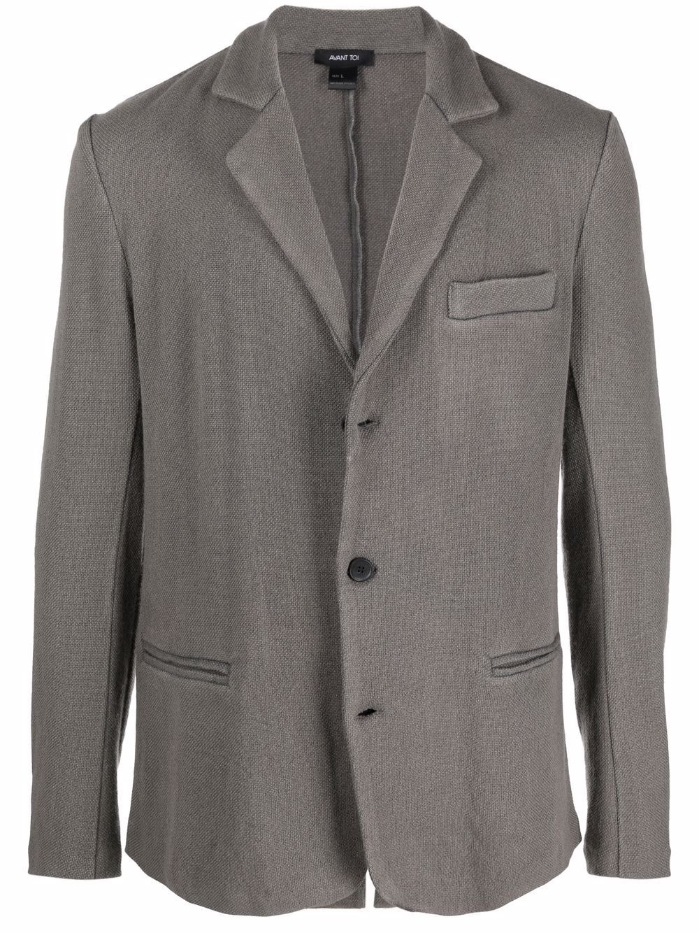 fitted single-breasted blazer - 1