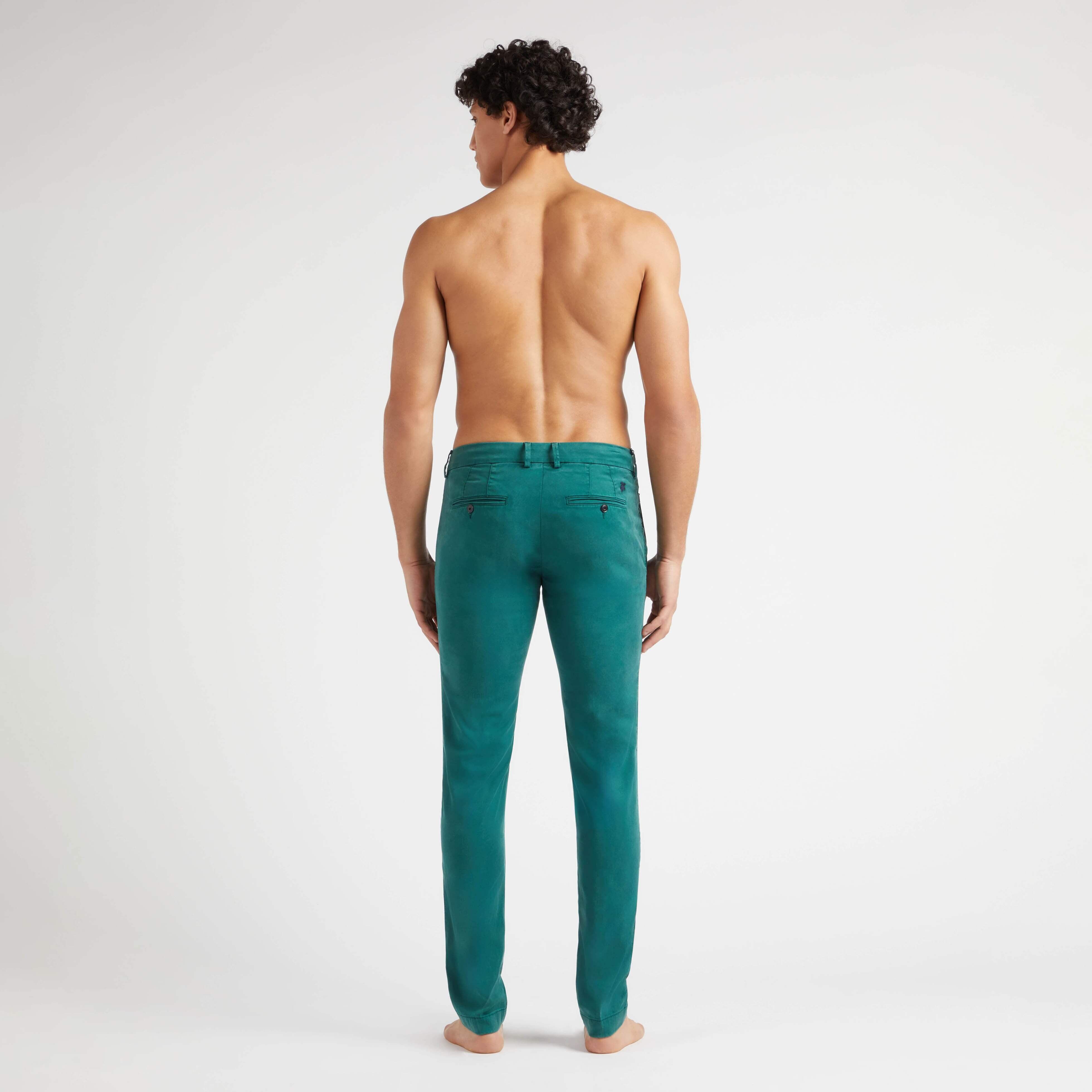 Men Tencel Cotton Chino Pants Solid - 4
