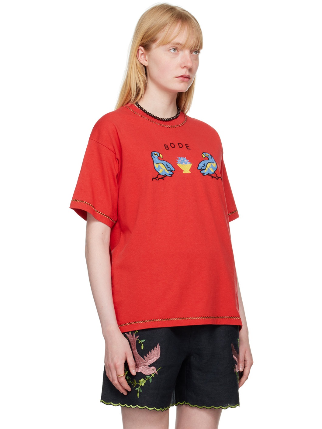 Red Twin Parakeet T-Shirt - 2