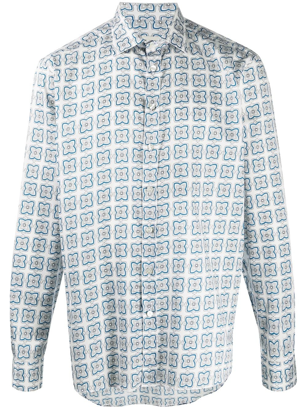 geometric-print cotton shirt - 1