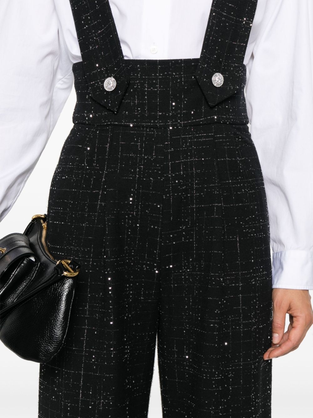 sequin-detailing overalls - 5