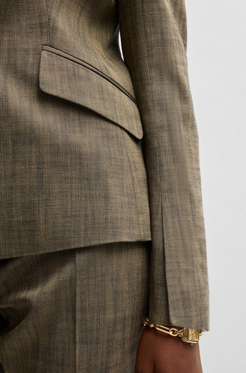 SLIM-FIT BLAZER IN MELANGE SHARKSKIN FABRIC 6