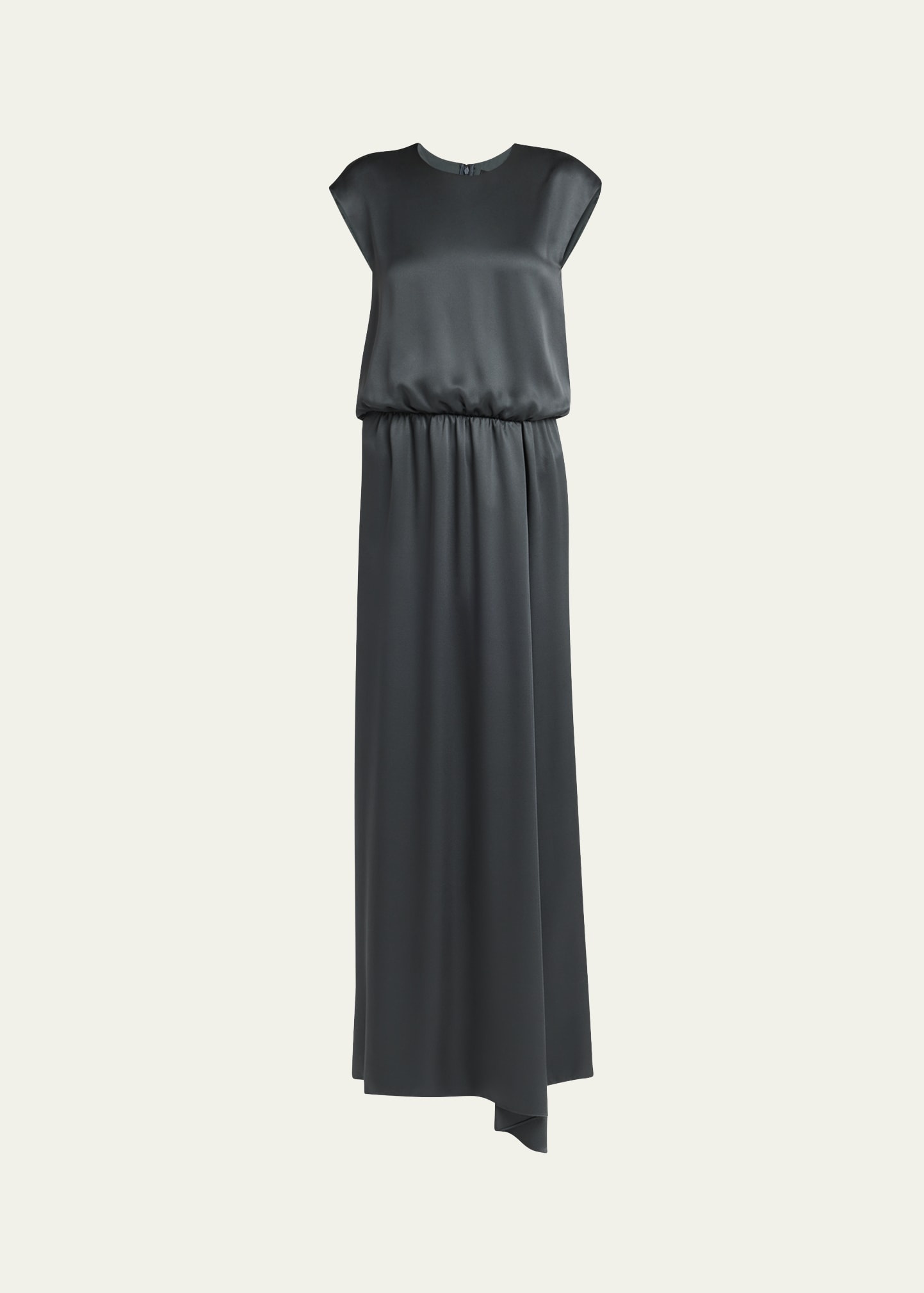Long Double Silk Satin Gown - 1