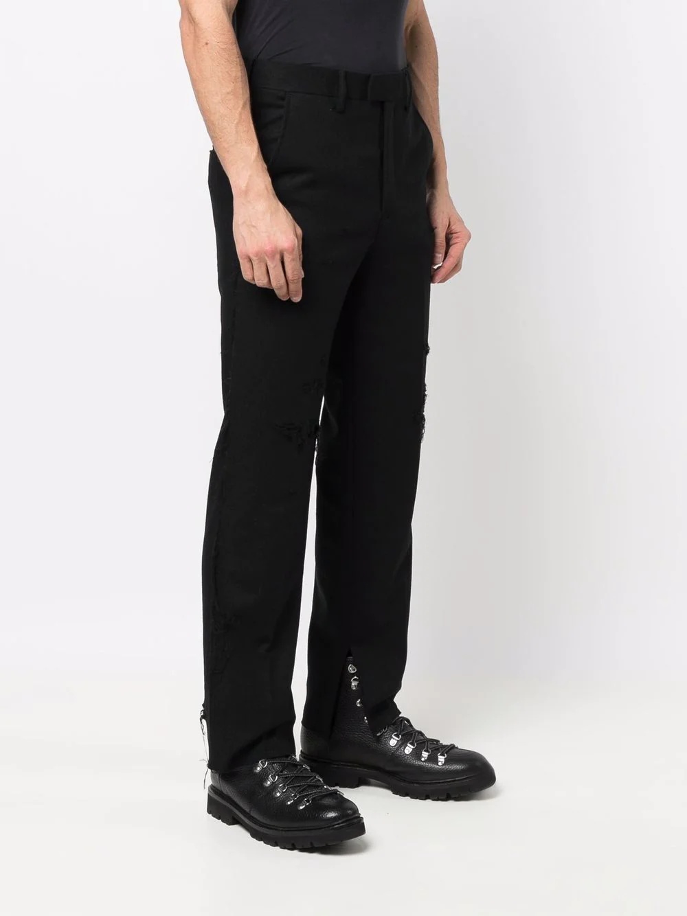 logo-patch straight trousers - 3