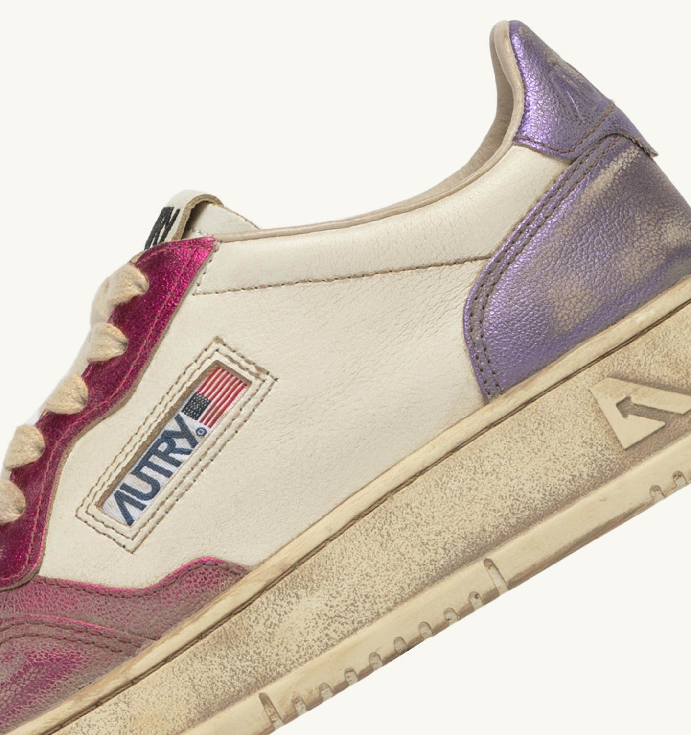 MEDALIST LOW SNEAKERS SUPER VINTAGE IN WHITE FUCHSIA AND VIOLET LEATHER - 6