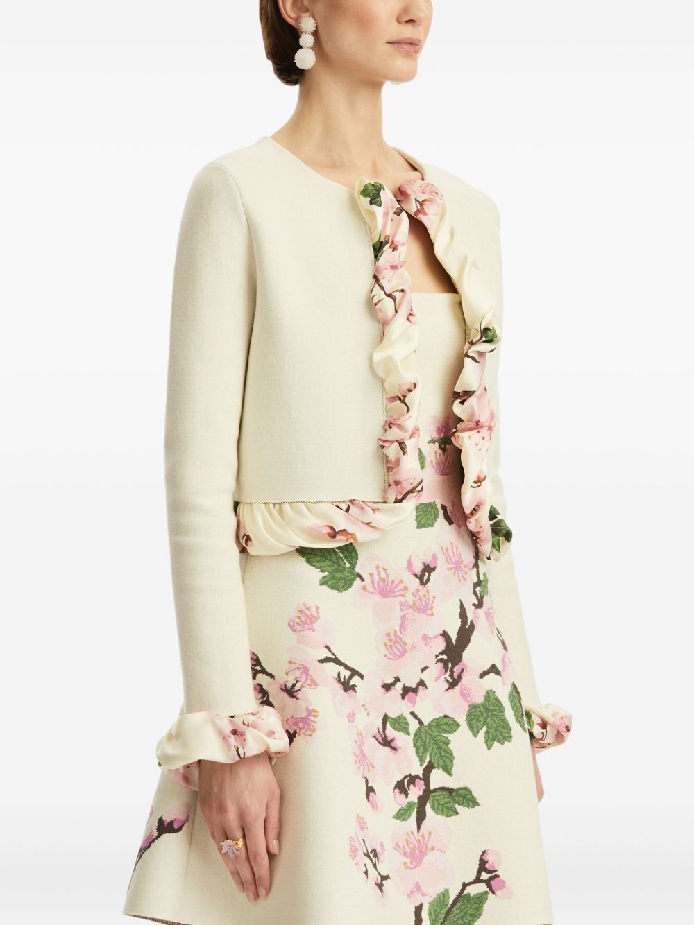 printed-trim jacket - 5