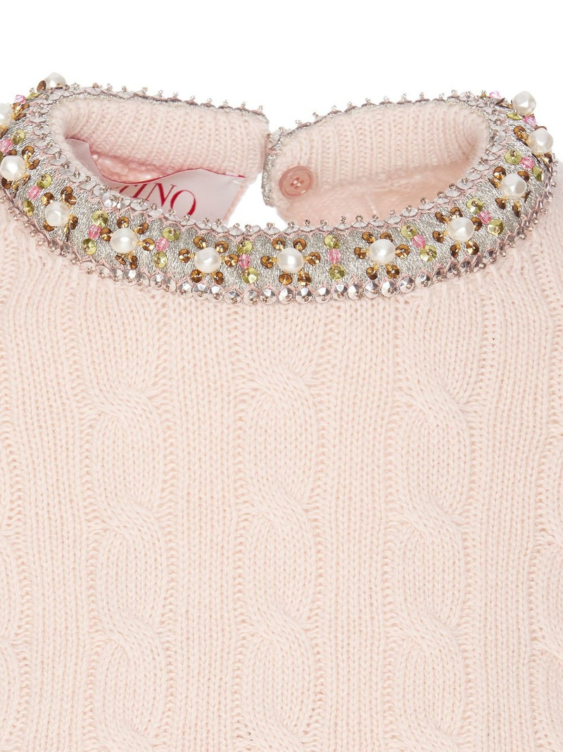 cable-knit crew neck jumper 4