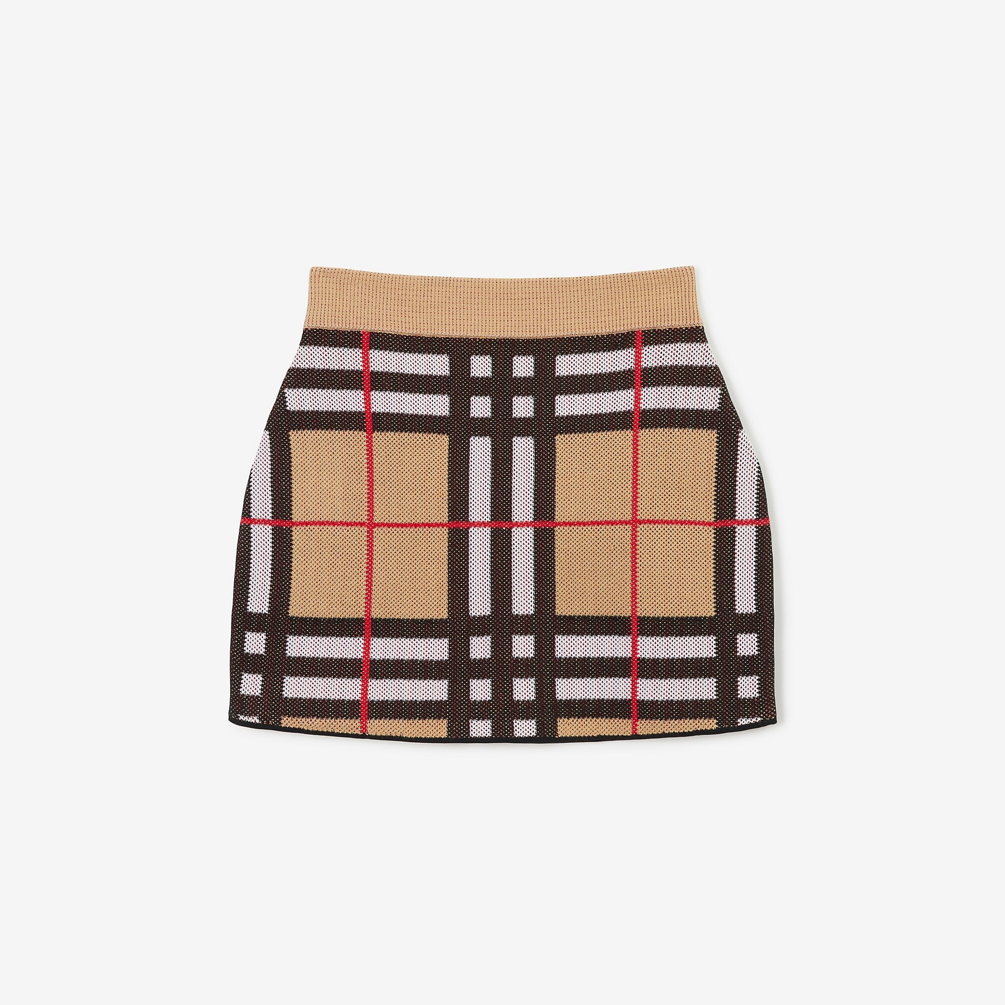 Check Technical Cotton Mini Skirt - 1