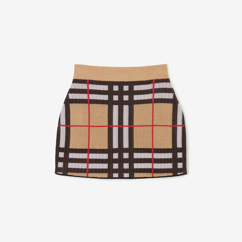 Check Technical Cotton Mini Skirt 1