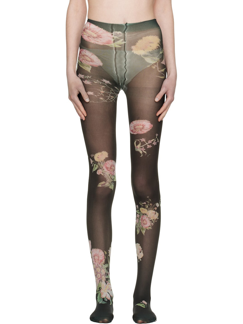 Black Floral Tights 1