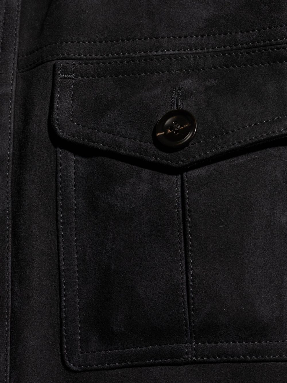 flap-pocket suede jacket - 5