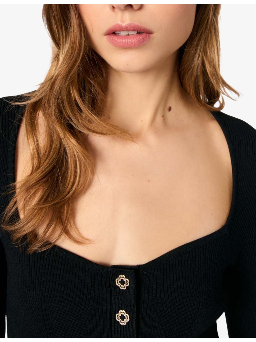 Square-neck long-sleeve ribbed-knit top - 5