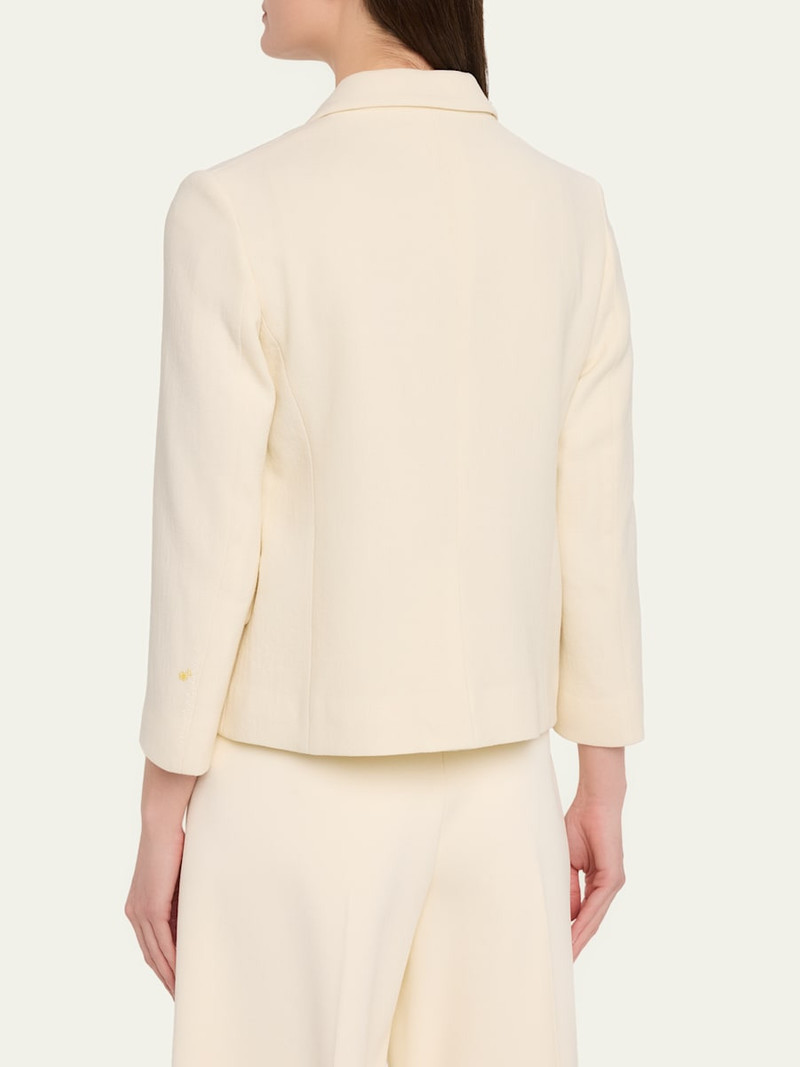 Double Wool Crepe Single-Breasted Blazer Jacket 3