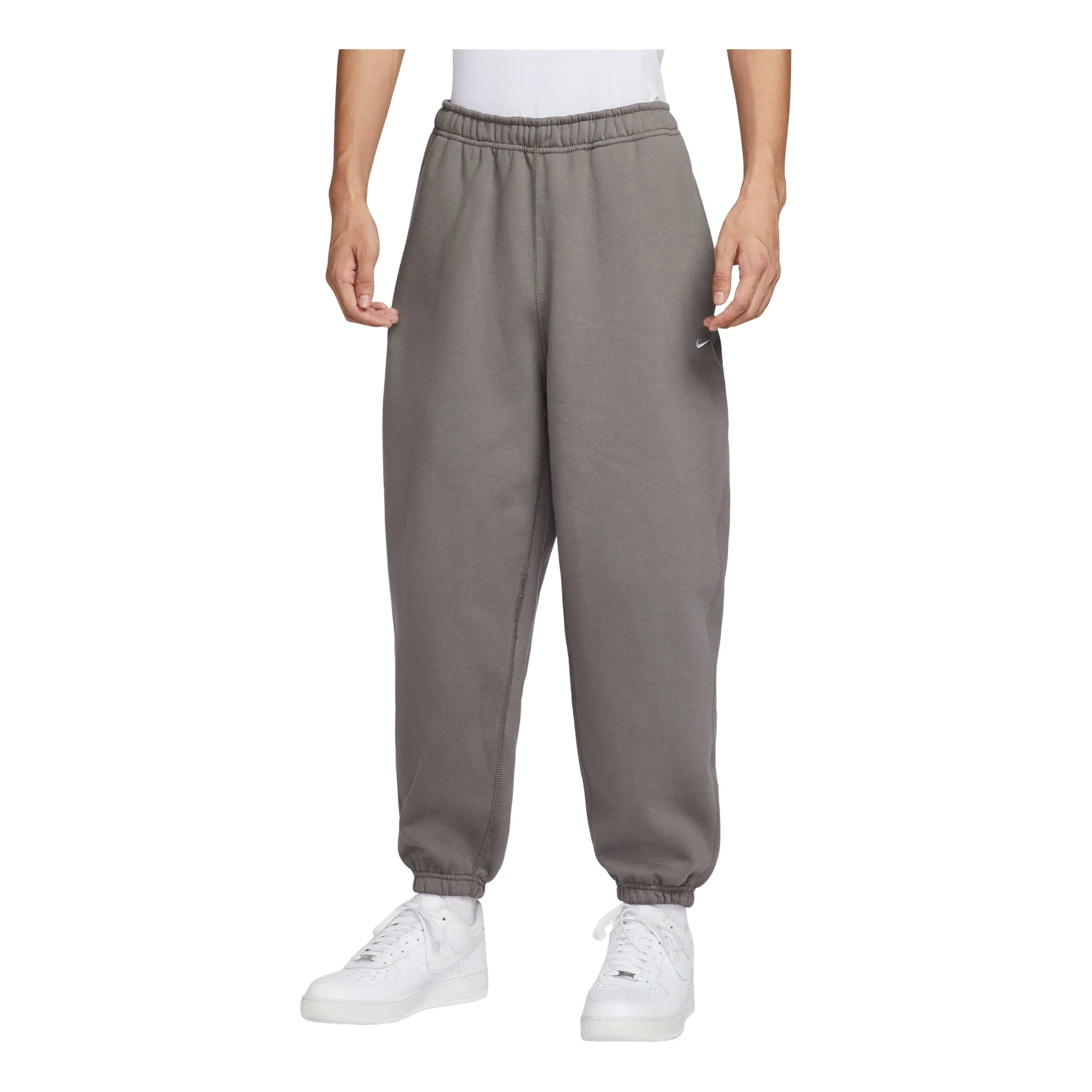 Nike Solo Swoosh Cuffed Fleece Trousers 'Cave Stone' HV1089-289 - 1