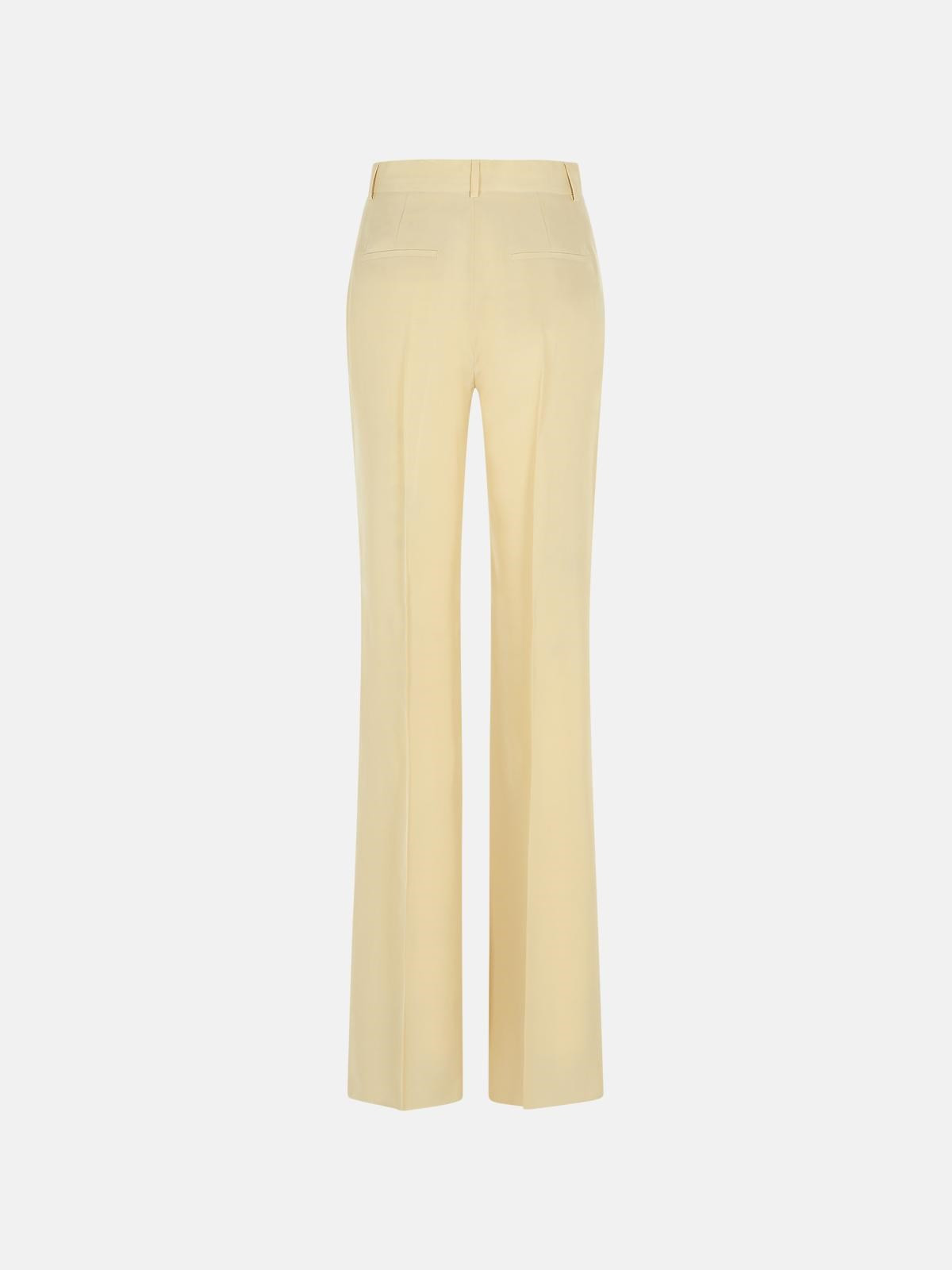'ORARIO' IVORY VISCOSE TROUSERS - 3