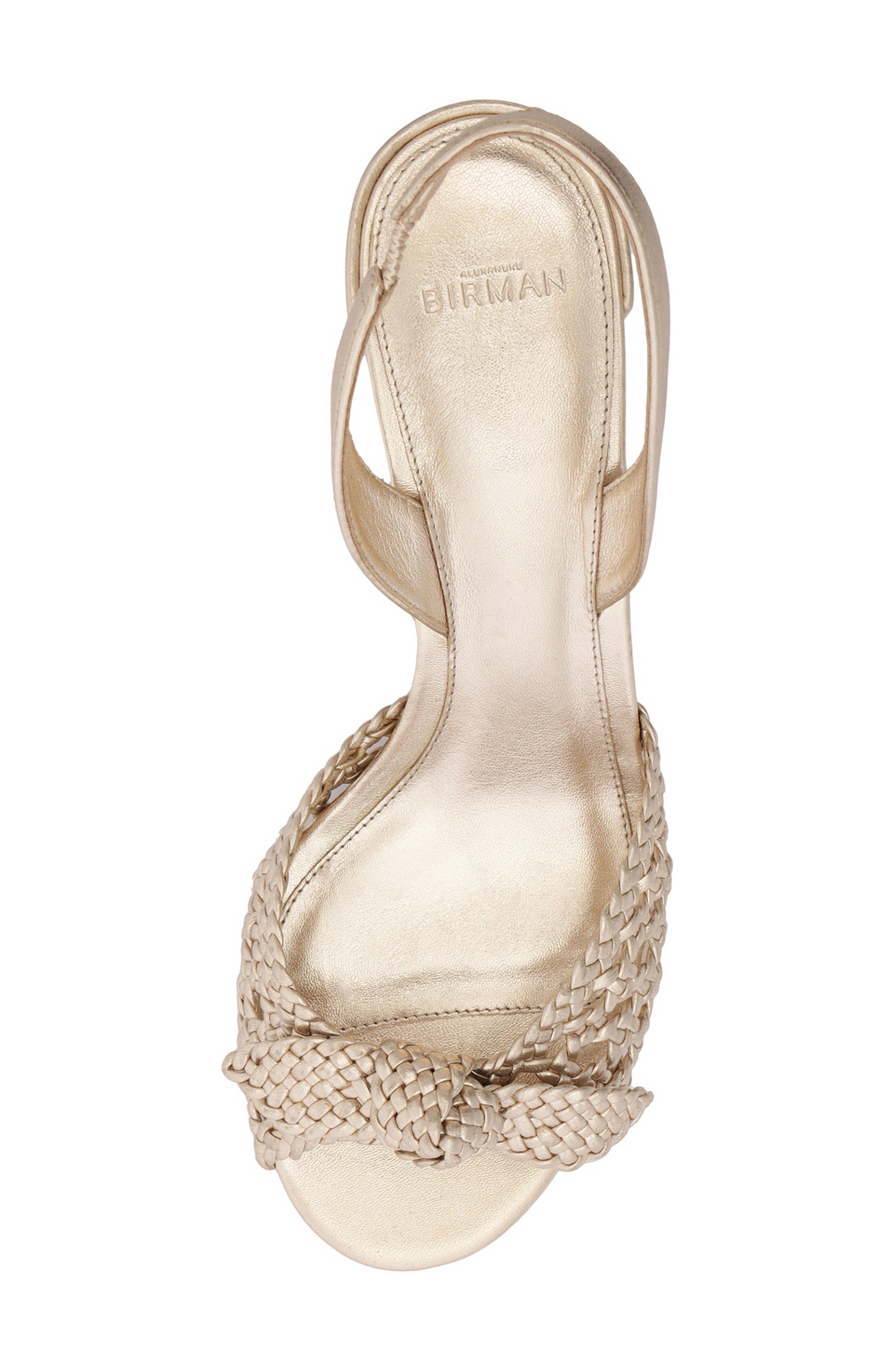 Alexandre Birman Easy Clarita Tresse Block Heel Slingback Sandal in Golden at Nordstrom - 5