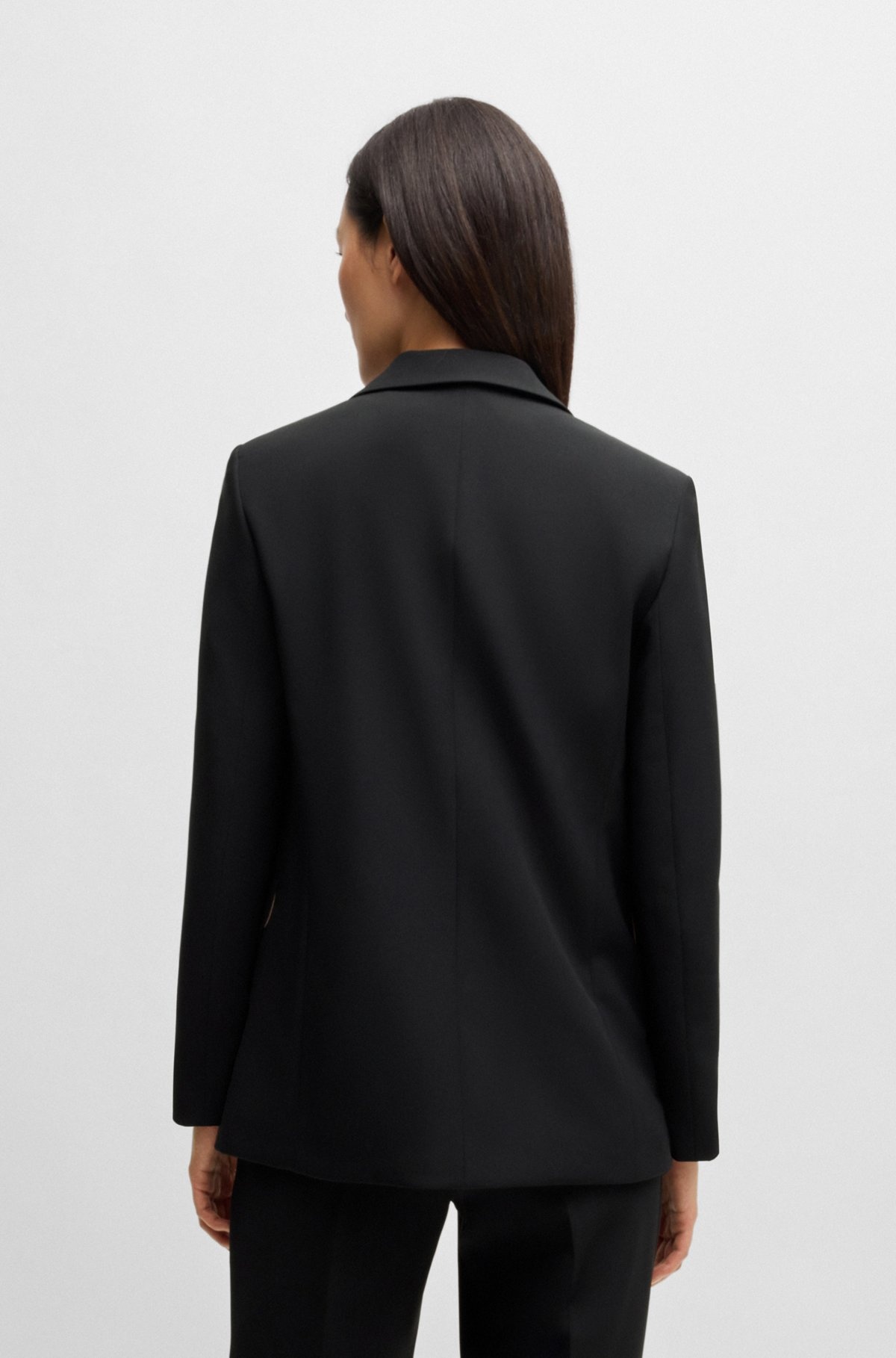 SINGLE-BREASTED JACKET IN STRETCH FABRIC - 4
