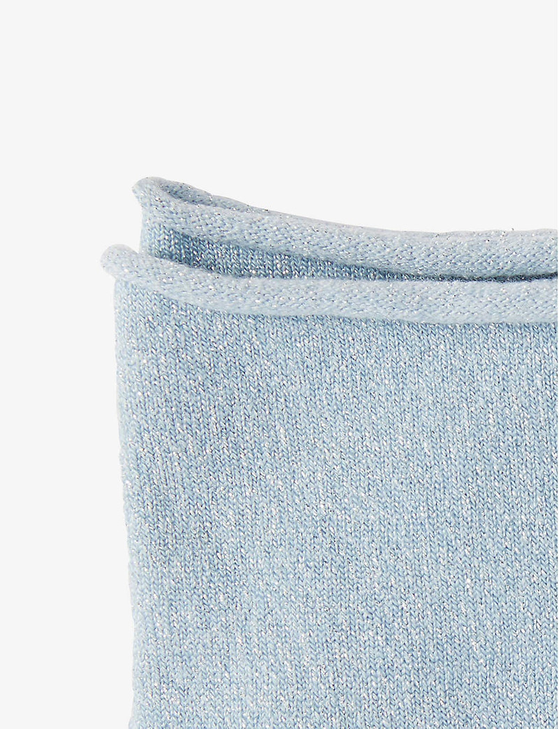 FALKE Shiny metallic-weave ankle-length stretch-lyocell blend socks outlook