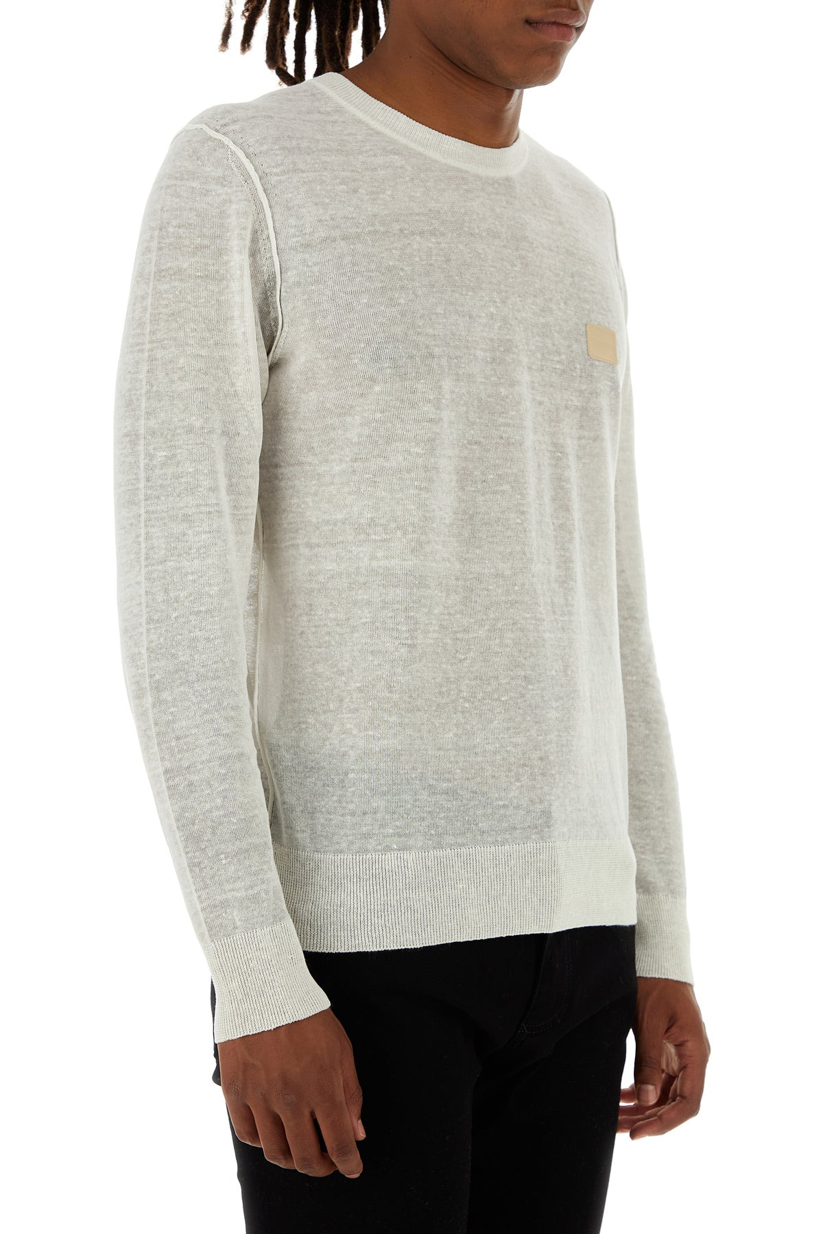 Ivory linen blend sweater - 3