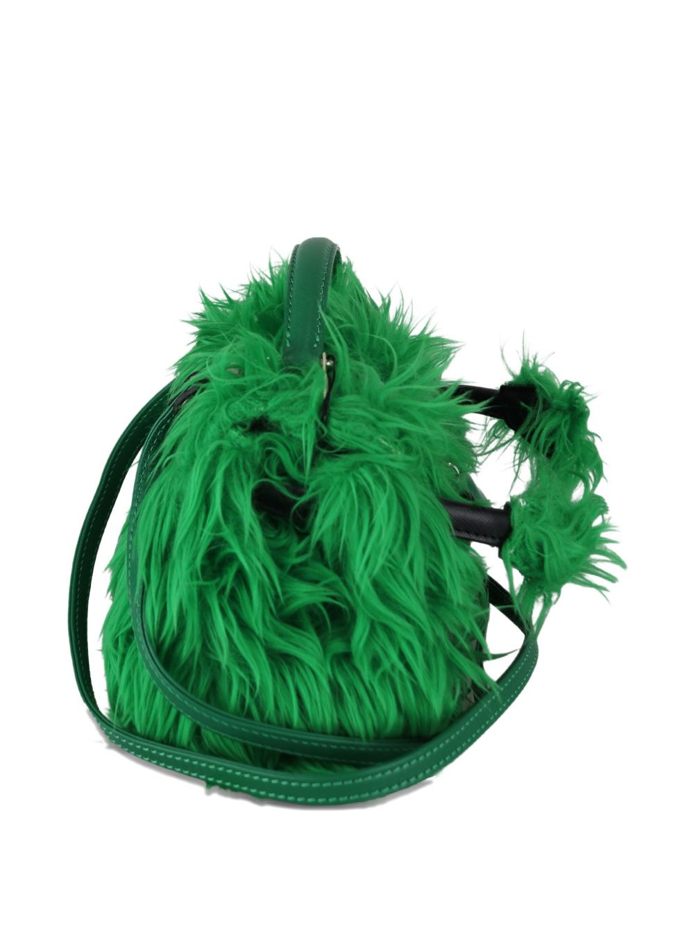 Monster furry eye-detail messenger bag - 3