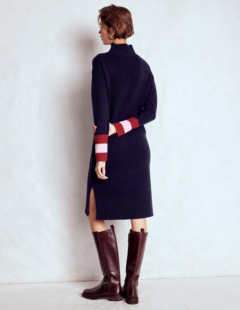 Merino Knitted Dress-Navy 5