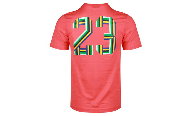 Men's Air Jordan Sport Dna Jumpman Round Neck Short Sleeve Coral Red T-Shirt CU1975-631 - 3