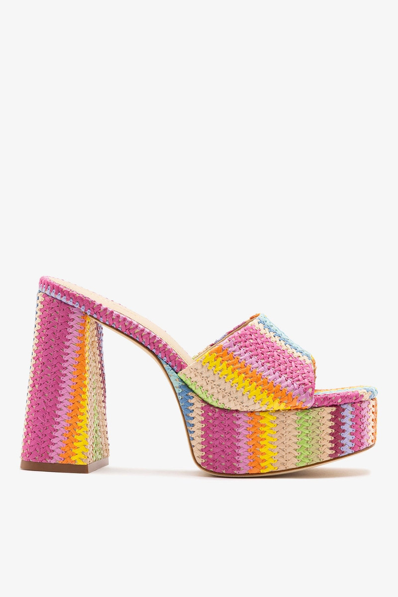 Dolly Mule Rainbow Raffia 1