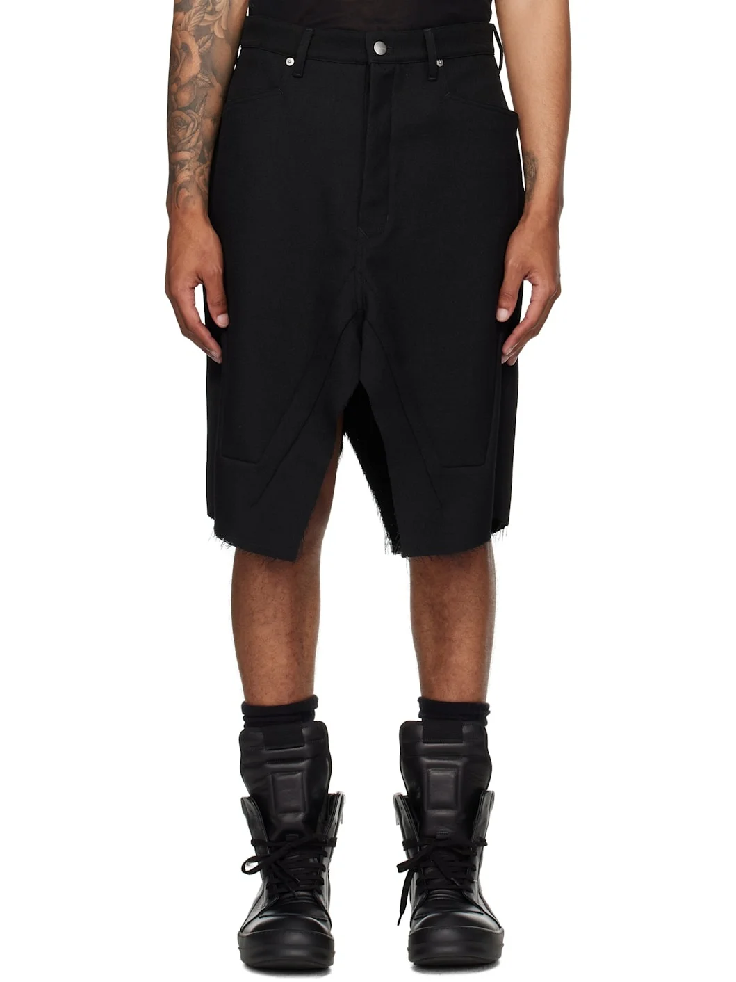 Black Concordians Slivered Midi Skirt - 1