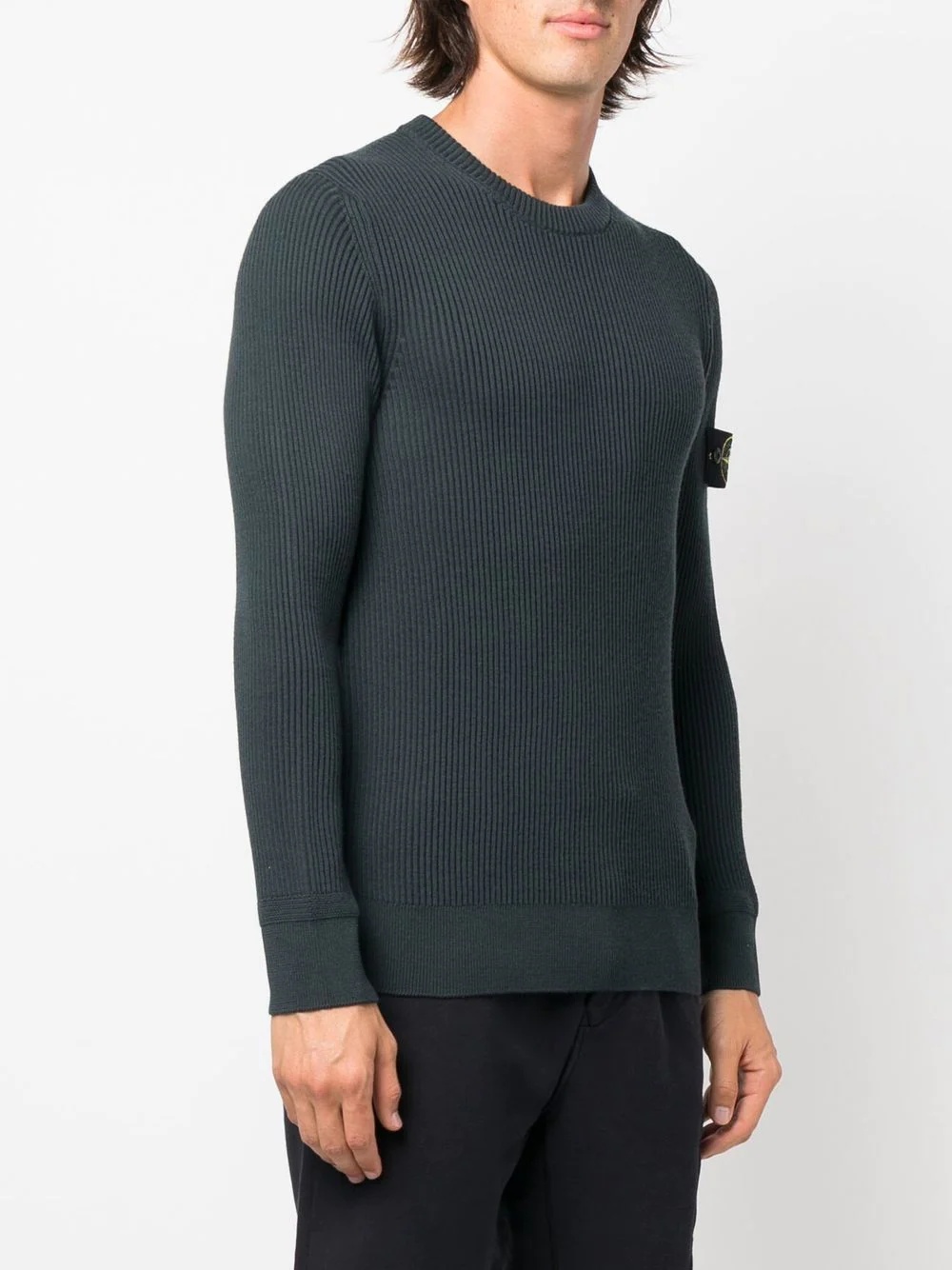 Compass-patch ribbed-knit jumper - 3