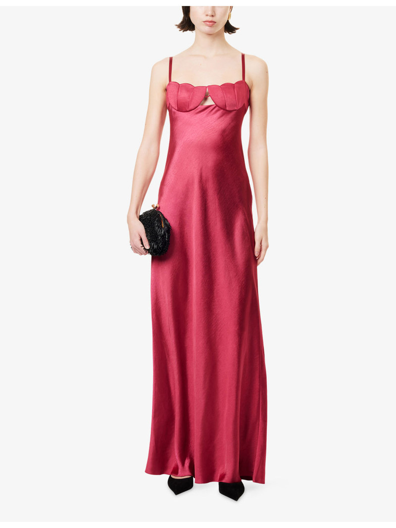 ANNA OCTOBER Berry Tulip Shoulder-Straps Woven Maxi Dress outlook