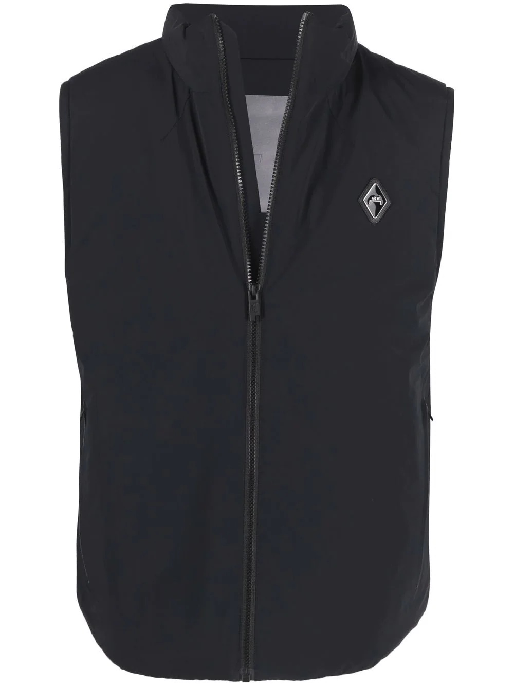 logo-patch zip-up vest - 1